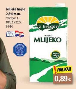 Mlijeko trajno 2,8% m.m.