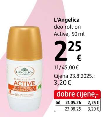 L'Angelica deo roll-on Active, 50 ml