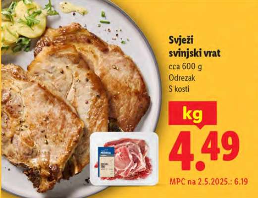 Svježi svinjski vrat