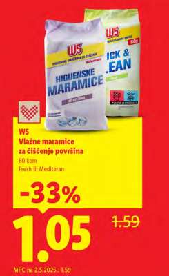 W5 Vlažne maramice za čišćenje površina