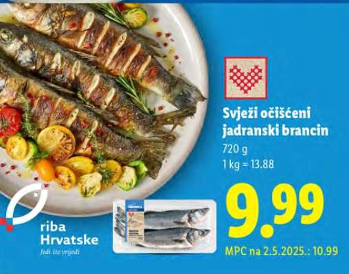 Svjezi očišćeni jadranski brancin