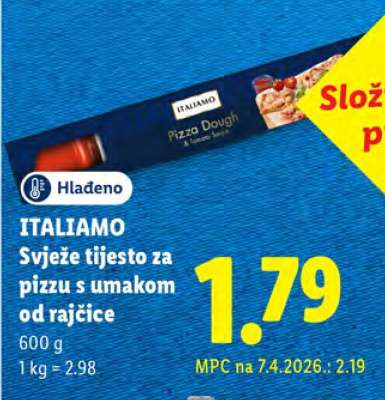 ITALIAMO Svježe tijesto za pizzu s umakom od rajčice