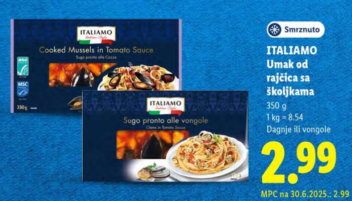 ITALIAMO Umak od rajčica sa školjkama