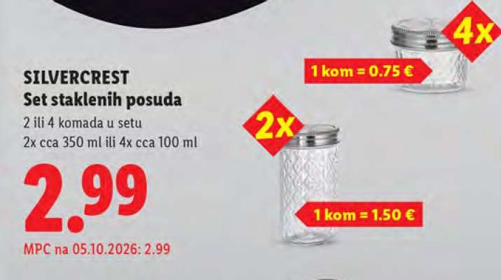 SILVERCREST Set staklenih posuda