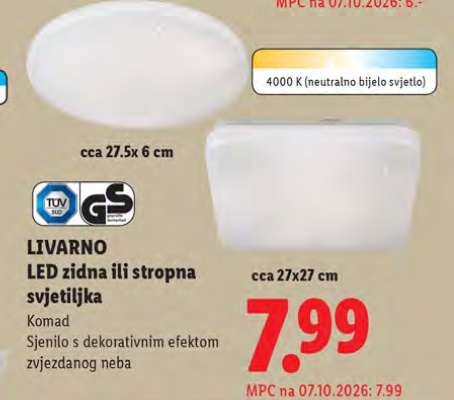 LIVARNO LED zidna ili stropna svjetiljka