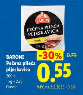 Baroni Pečena pileća pljeskavica