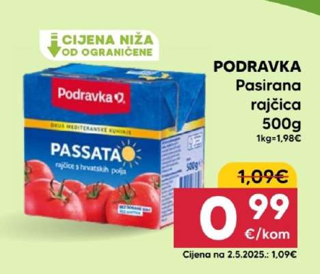 PODRAVKA Pasirana rajčica 500g