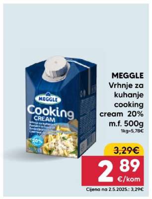MEGGLE Vrhnje za kuhanje cooking cream 20% m.f. 500g