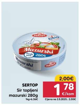 SERTOP Sir topljeni Mazurski 280g