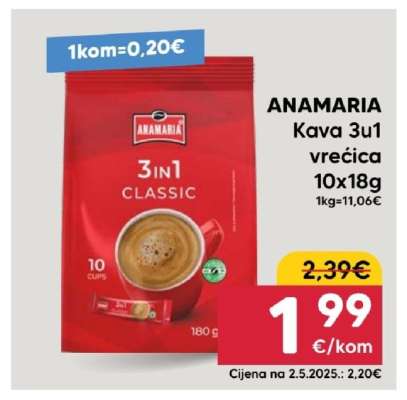 ANAMARIA Kava 3u1 vrećica 10x18g