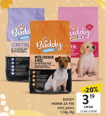 BUDDY HRANA ZA PSE mini, Junior, 1,5kg-2kg