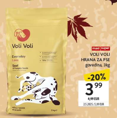 VOLI VOLI HRANA ZA PSE govedina, 3kg