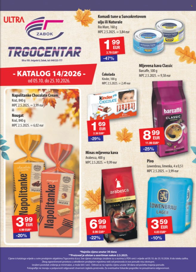 Leták Trgocentar - 5.10.2026 - 25.10.2026. Strana 1