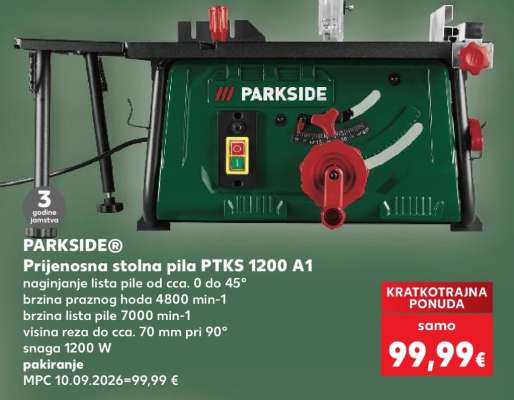 PARKSIDE® Prijenosna stolna pila PTKS 1200 A1