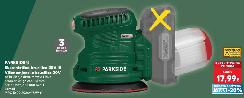 PARKSIDE® Ekscentrična brusilica 20V ili Višenamjenska brusilica 20V