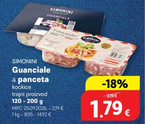 SIMONINI Guanciale ili panceta kockice