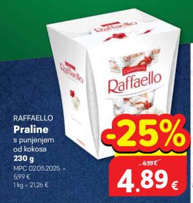 RAFFAELLO Praline s punjenjem od kokosa 230 g