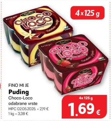 Puding Choco-Loco odabrane vrste