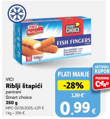 VICI Riblji štapići panirani Smart choice 250 g