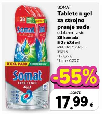 SOMAT Tablete ili gel za strojno pranje suđa