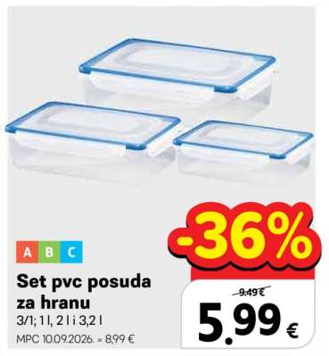 Set PVC posuda za hranu
