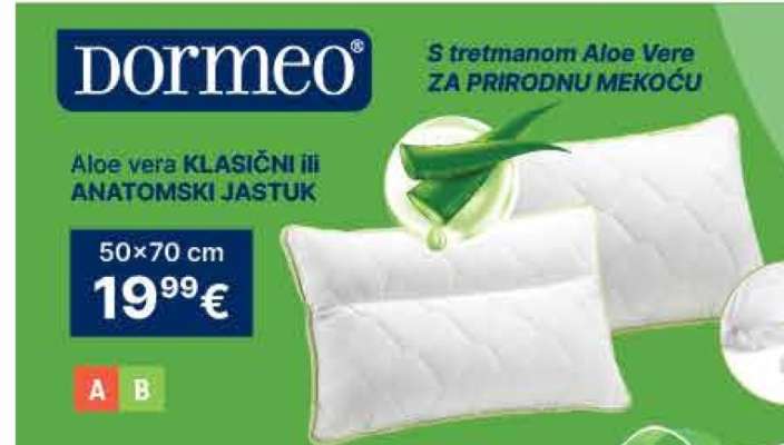 Aloe vera KLASIČNI ili ANATOMSKI JASTUK