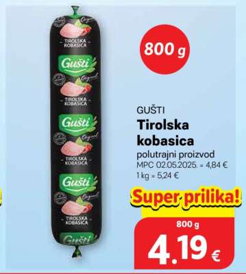 GUŠTI Tirolska kobasica