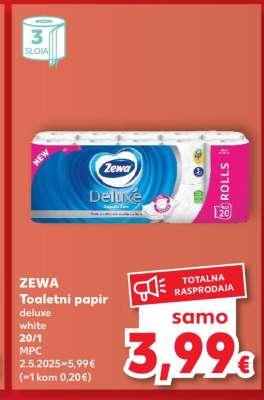 ZEWA Toaletni papir deluxe white 20/1