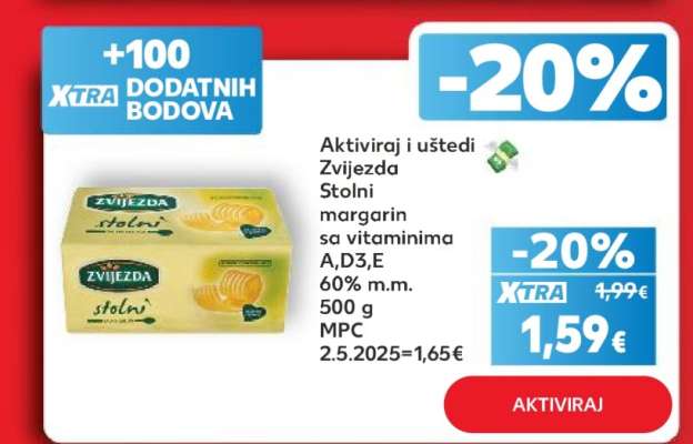 Zvijezda Stolni margarin sa vitaminima A,D3,E