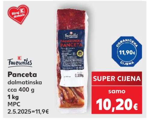 Panceta dalmatinska cca 400 g
