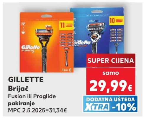 GILLETTE Brijač Fusion ili Proglide pakiranje