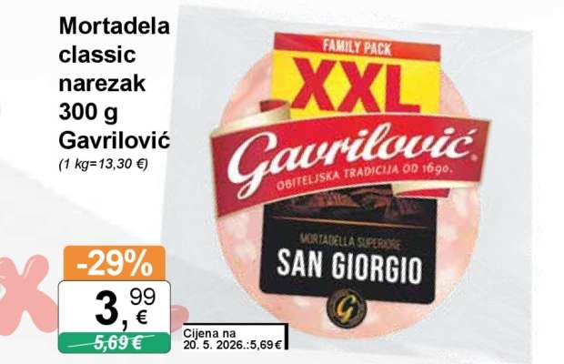 Mortadela classic narezak 300 g Gavrilović