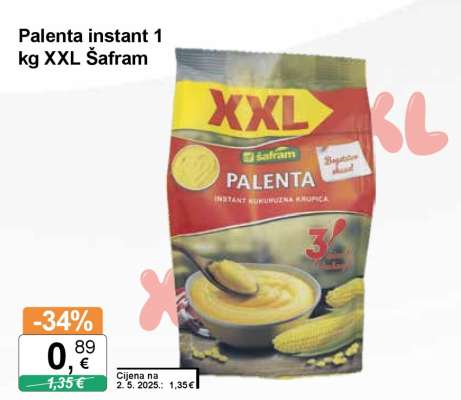 Palenta instant 1 kg XXL Šafram