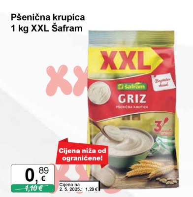 Pšenična krupica 1 kg XXL Šafram