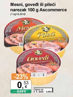 Mesni, goveđi ili pileći narezak 100 g Ascommerce