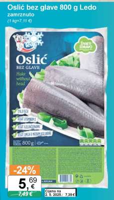 Oslić bez glave 800 g Ledo zamrznuto