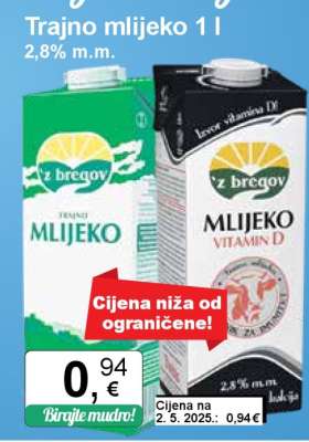 Trajno mlijeko 1 l