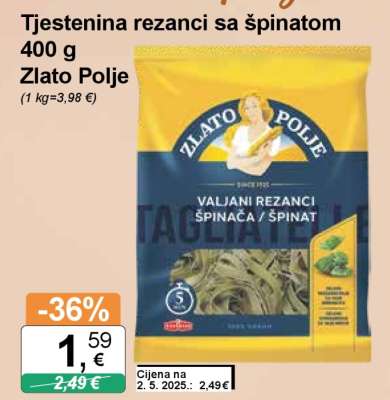 Tjestenina rezanci sa špinatom 400 g
