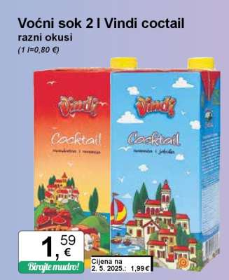 Voćni sok 2 l Vindi coctail