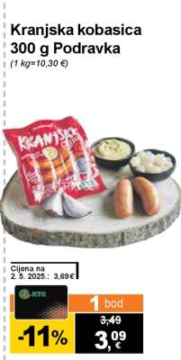 Kranjska kobasica 300 g Podravka