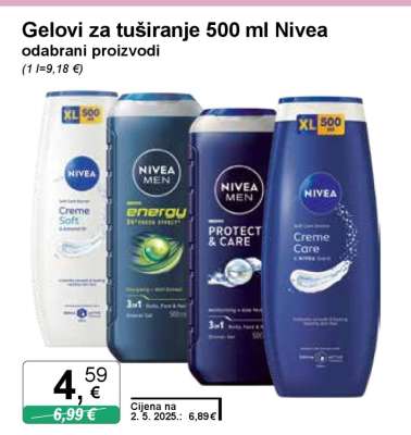 Gelovi za tuširanje 500 ml Nivea