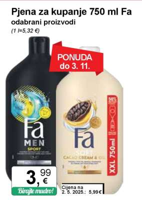 Pjena za kupanje 750 ml Fa