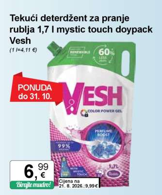 Tekući deterdžent za pranje rublja 1,7 l mystic touch doypack Vesh