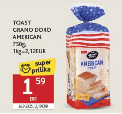 TOAST GRANO DORO AMERICAN