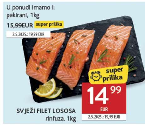 SVJEŽI FILET LOSOSA rinfuza, 1kg