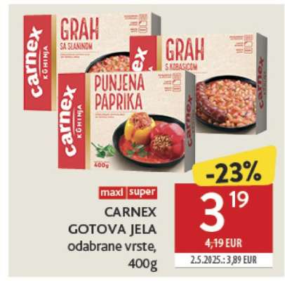 CARNEX GOTOVA JELA odabrane vrste, 400g