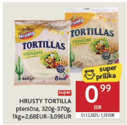 HRUSTY TORTILLA pšenična