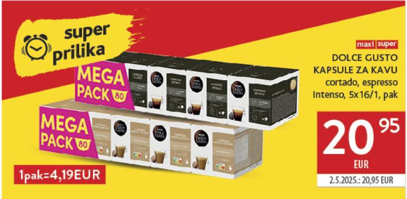 DOLCE GUSTO KAPSULE ZA KAVU cortado, espresso Intenso, 5x16/1, pak