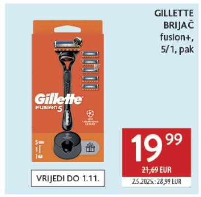 GILLETTE BRIJAČ fusion+, 5/1, pak