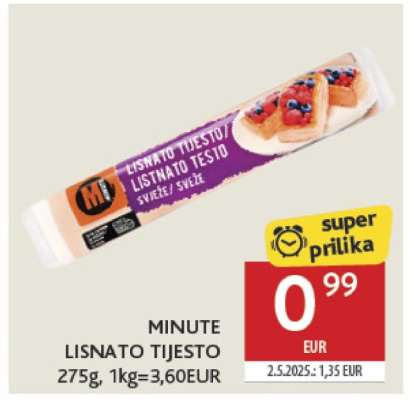 MINUTE LISNATO TIJESTO